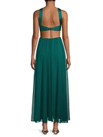 Piscina Chiffon Cut-Out Cover-Up Dress