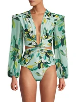 Magnolia Long-Sleeve Cut-Out Bodysuit