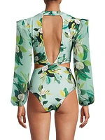 Magnolia Long-Sleeve Cut-Out Bodysuit