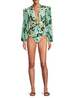 Magnolia Long-Sleeve Cut-Out Bodysuit