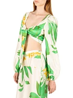 St Lucia Natalie Printed Silk Self-Tie Top