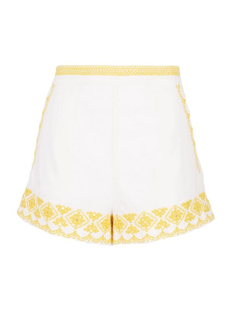 St Lucia Gina Embroidered Cotton-Blend Shorts