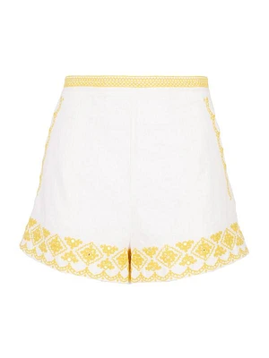 St Lucia Gina Embroidered Cotton-Blend Shorts