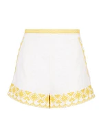 St Lucia Gina Embroidered Cotton-Blend Shorts