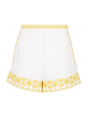 St Lucia Gina Embroidered Cotton-Blend Shorts