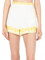 St Lucia Gina Embroidered Cotton-Blend Shorts