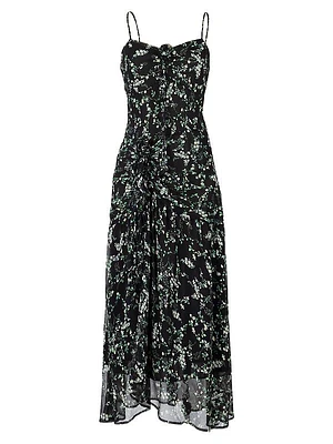 Provence Nirai Floral Silk Chiffon Maxi Dress