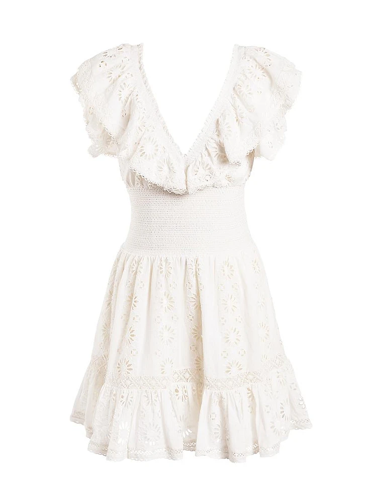 Provence Tanya Broderie Anglaise Cotton Eyelet Minidress