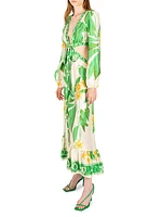 St Lucia Lydia Printed Silk Maxi Dress