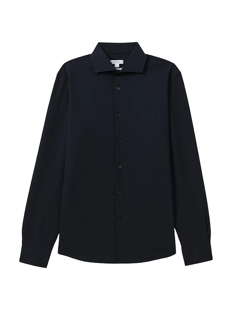 Spring Woven Button-Front Shirt