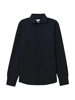 Spring Woven Button-Front Shirt