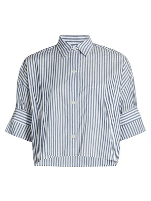 Next Ex Striped Crop Shirt