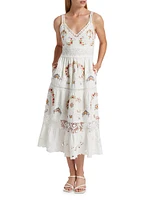 Edwina Embroidered Cotton Midi-Dress