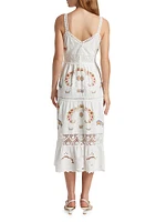 Edwina Embroidered Cotton Midi-Dress