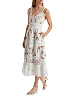 Edwina Embroidered Cotton Midi-Dress