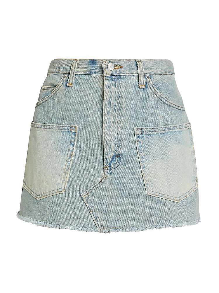 Alba Patch-Pocket Denim Miniskirt