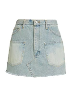 Alba Patch-Pocket Denim Miniskirt