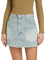 Alba Patch-Pocket Denim Miniskirt