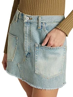 Alba Patch-Pocket Denim Miniskirt