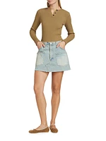 Alba Patch-Pocket Denim Miniskirt