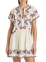 Soren Cotton Floral-Embroidered Minidress