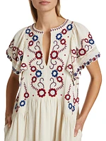 Soren Cotton Floral-Embroidered Minidress