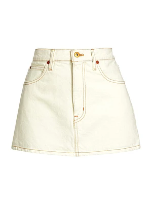 Cotton Twill Five-Pocket Miniskirt