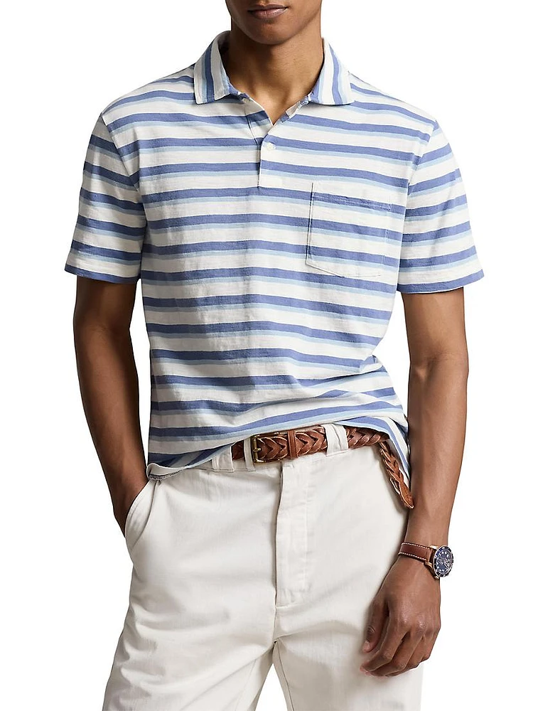 Striped Jersey Polo Shirt