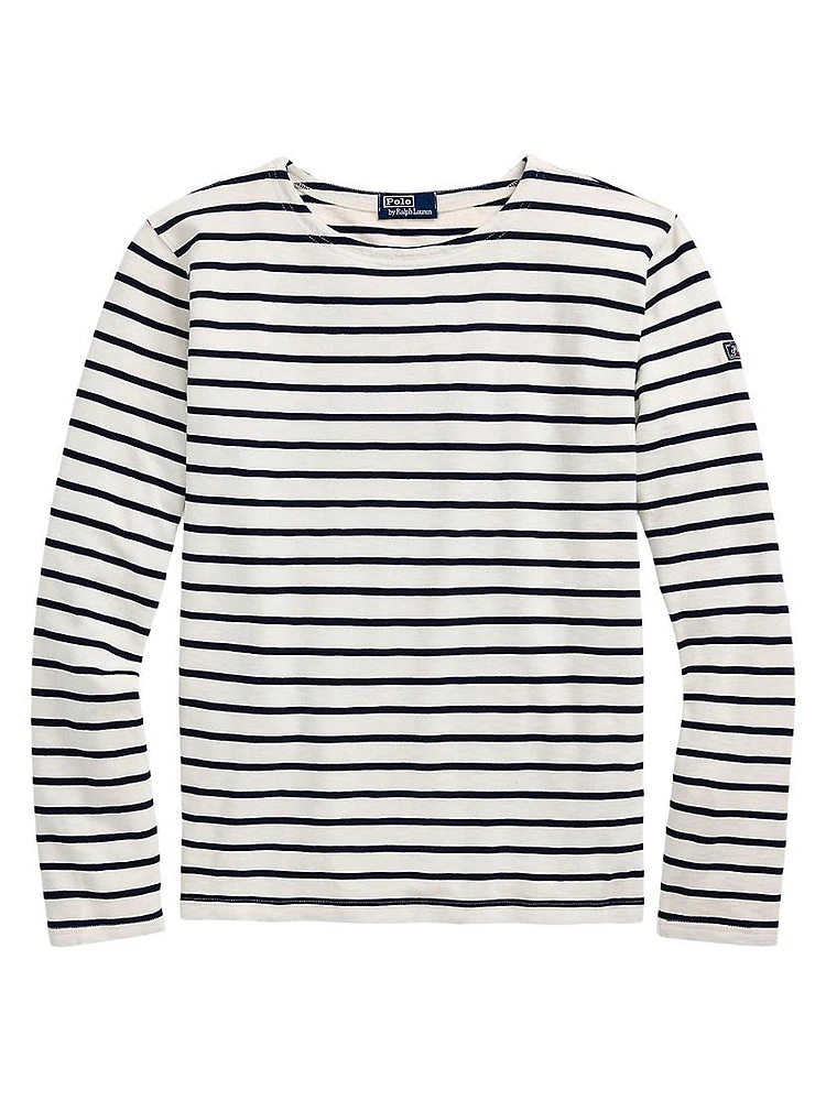 Striped Slub Jersey Long-Sleeve T-Shirt