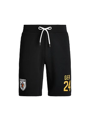 Shield Patch Cotton-Blend Drawstring Shorts