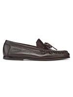 Montauk Tie Pebble-Grain Leather Moccasins