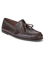 Montauk Tie Pebble-Grain Leather Moccasins