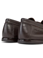 Montauk Tie Pebble-Grain Leather Moccasins