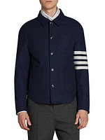 4-Bar Stripe Wool-Blend Utility Jacket