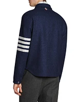 4-Bar Stripe Wool-Blend Utility Jacket