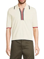 Wool Half-Zip Polo Top