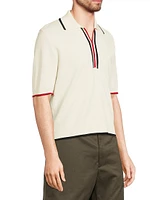 Wool Half-Zip Polo Top