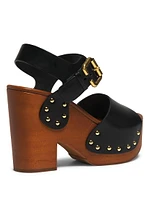 Jeannette Leather Clogs