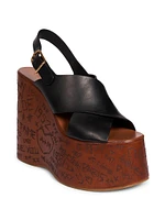 Maxime 140MM Leather Wedge Sandals