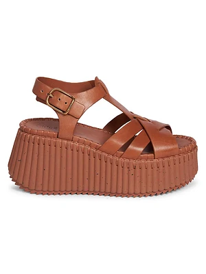 Nama Leather Platform Sandals