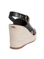 Pary Leather Espadrille Wedge Sandals