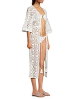 Geometric Crochet Cover-Up Maxi Dress