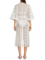 Geometric Crochet Cover-Up Maxi Dress