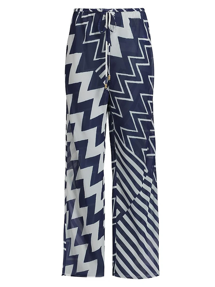 Patchwork Chevron Cover-Up Pants