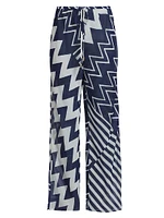 Patchwork Chevron Cover-Up Pants