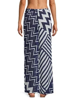 Patchwork Chevron Cover-Up Pants