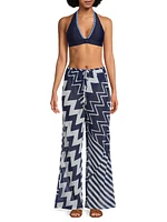 Patchwork Chevron Cover-Up Pants