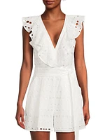 Darcy Geometric Eyelet Cotton Romper