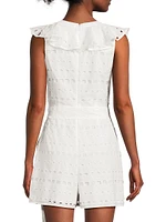 Darcy Geometric Eyelet Cotton Romper