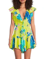 Dana Floating Cosmos Cotton Cover-Up Minidress